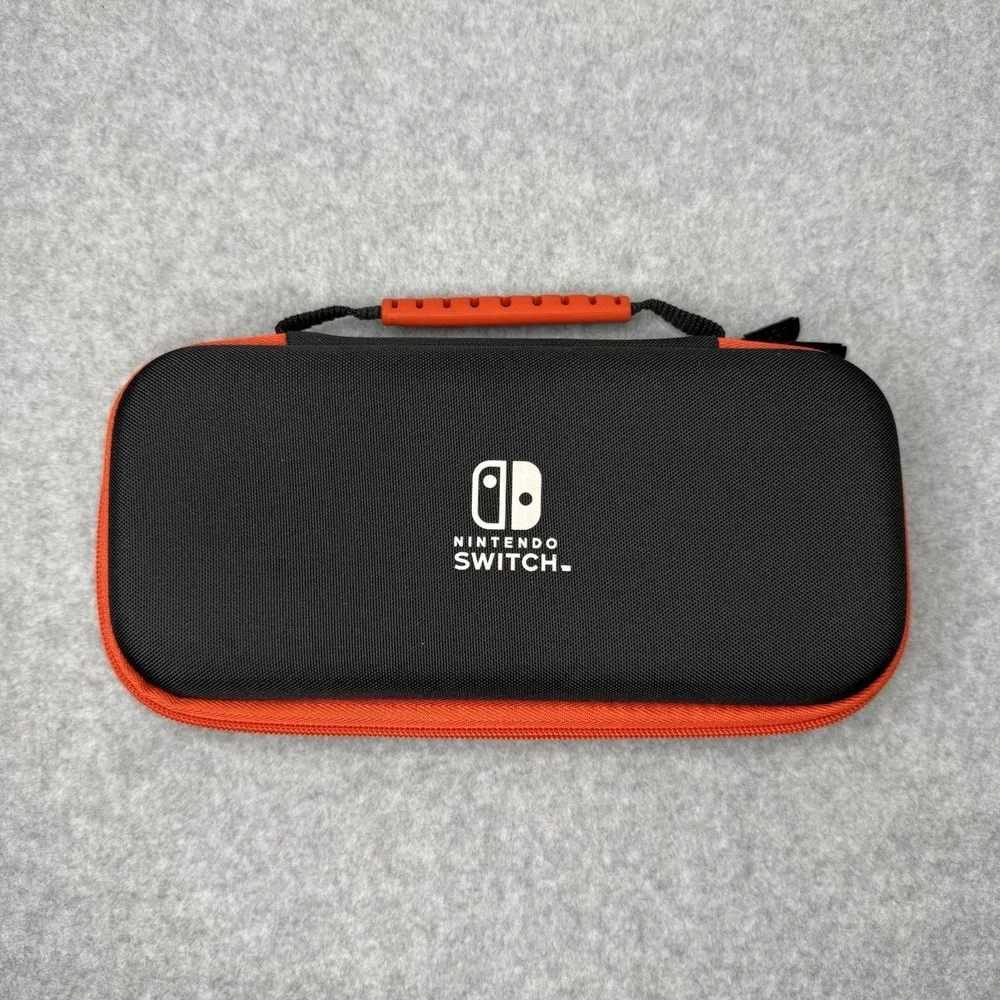Nintendo Switch Black Case Red Zipper Pockets Game Case‎ Only